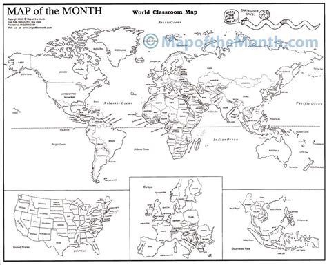 Black And White World Map With Country Names Homeschool Ideas | Images ...