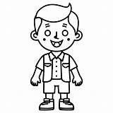 Smiling cartoon Boy coloring Page For Kids Cute colouring Book  sketch template