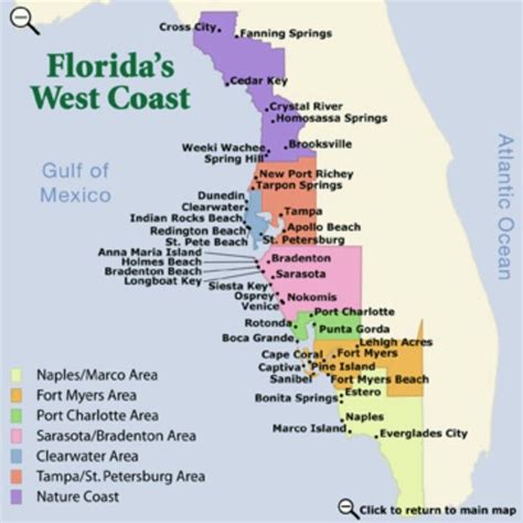 East Coast West Coast Map Of Florida Beaches