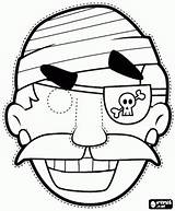 Pirate mask With Large Mouth And Mustache coloring Page  sketch template
