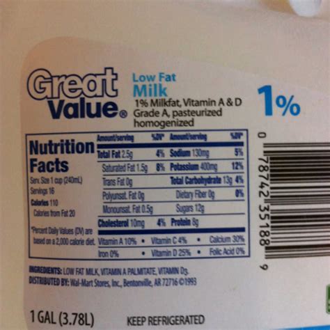 Skim Milk Nutrition Facts Label | Besto Blog