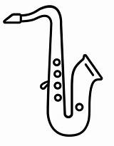 Simple Saxophone 1 Coloring Page  Free Printable Pages For Kids sketch template