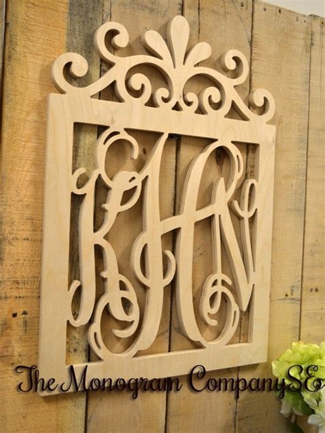 Monogram Letters Wall Decor Personalized Initials Wood