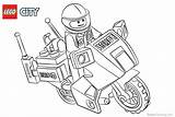 Lego City Coloring Pages Police With Motorcycle  Free Printable sketch template