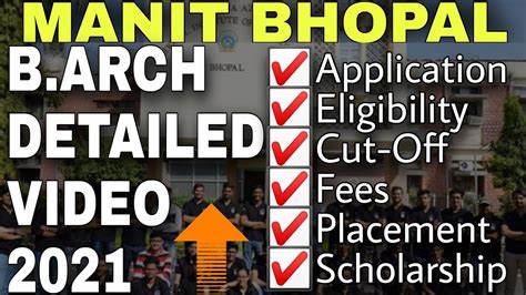 All About MANIT Bhopal B.Arch 2021 | cut-off, fee, eligibility, placement| JEE mains paper 2| B ...