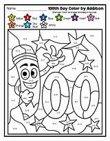 Free 100 Days Of School Printables  Color By Number sketch template