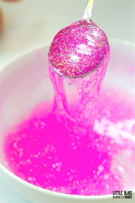 Pink Slime with 2 Ingredients - Little Bins for Little Hands