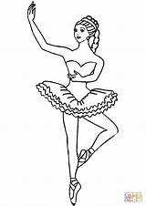 Ballerina Ballet Dancer Coloring Page Pages sketch template