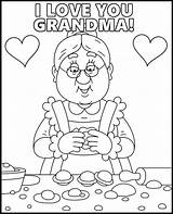 Grandma Coloring Page With Hearts  Home sketch template