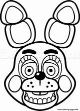 Mangle Golden Freddy Face Fnaf Coloring Page Printable sketch template