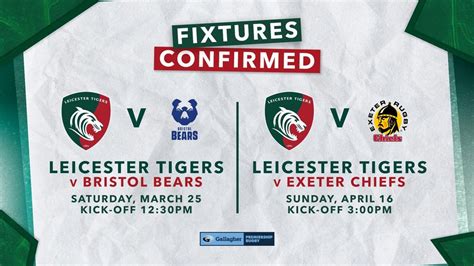 Premiership Rounds 21 and 22 confirmed | Leicester Tigers