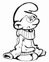 Grouchy Smurf Coloring Page sketch template
