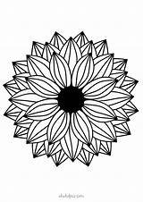 sunflower mandala coloring Page  Ohoh Deco sketch template