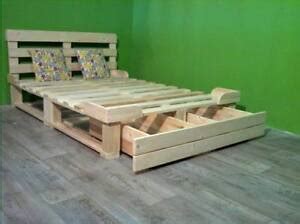 Letto con cassettone realizzato con Pallets bancali EPAL misure 160x200 ...