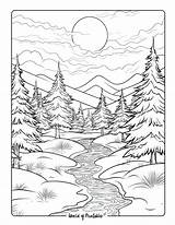 10 Stunning Landscape Coloring Pages For Adults sketch template