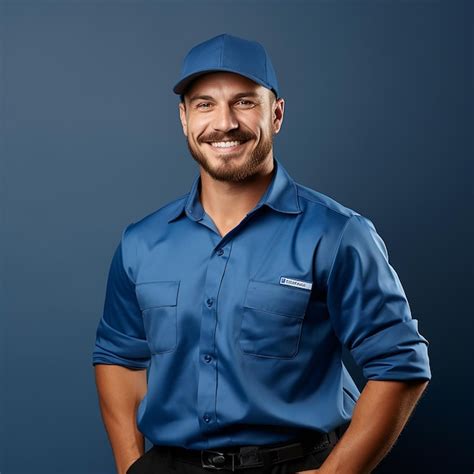 Premium Photo | Expert HVAC Technician on Solid Blue Background