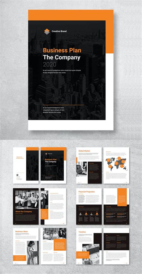 Modern Business Plan Template INDD, EPS - 12 Custom Pages