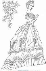 Vintage Fashion Coloring Pages sketch template