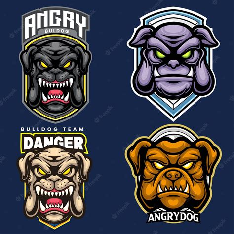 Premium Vector | Set collection of bulldog logo design for esport and sport team