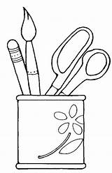 Artistic Desk Pen Holder Coloring Page  Pages Name sketch template