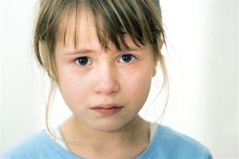 Closeup Portrait of Sad Crying Child Girl Stock Photo - Image of ...