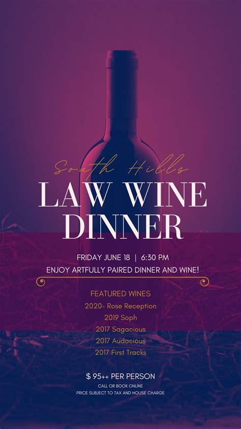 law wine dinner – South Hills Country Club