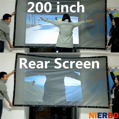 HD Projection Screen 200 Inch Rear screen 16:9 Projector Screens For 3D Cinema Office Camping ...