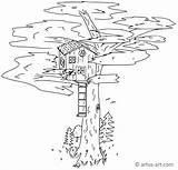 This treehouse coloring Page Is Printable For Free Get Your Nature  sketch template