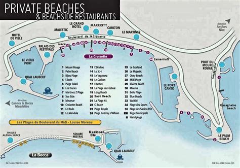 Cannes beach map