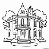 Mansion Coloring Page 5700 4525 sketch template