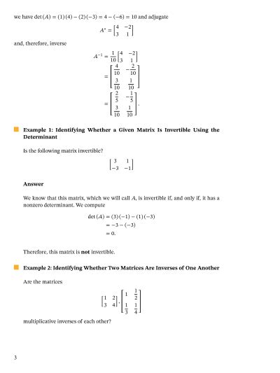 Lesson: Inverse of a 2x2 Matrix | Nagwa