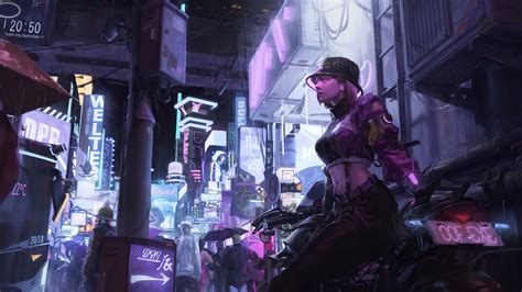 1366x768 Cyber Girl In Cyber City 4k Laptop HD ,HD 4k Wallpapers,Images,Backgrounds,Photos and ...