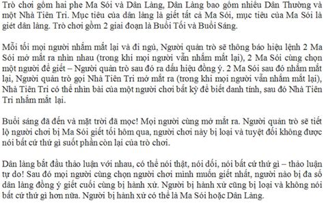 Luật chơi ma sói character - Blog Trần Văn Thông