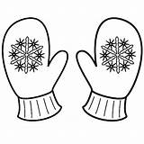 Printable Mitten Coloring Page sketch template