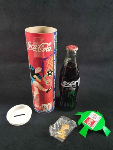 1994 World Cup Coca Cola Bank Unopened Coke Bottle