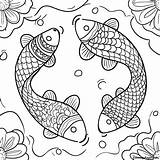 Colorful Koi Fish Pond Coloring Page  Pagescom sketch template