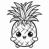 Pineapple Coloring Page For Kids sketch template