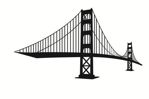 Golden Gate Bridge Silhouette Black And White - ntca | Golden gate bridge, Silhouette, Golden gate