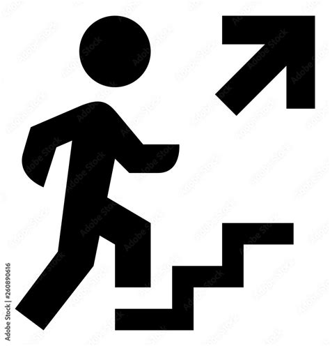 Person Walking Up Steps Icon Stock Vector | Adobe Stock