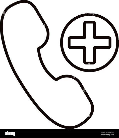 telephone with medical cross line style Stock Vector Image & Art - Alamy