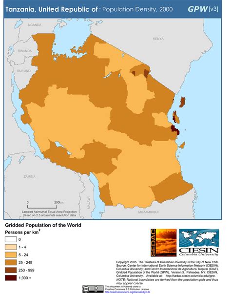 Tanzania, United Republic of: Population Density, 2000 | Flickr