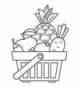 Grocery Cart Coloring Page sketch template