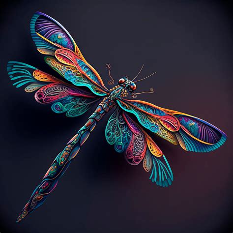 Digital Dragonfly Illustration Fantastic Dragonfly Download - Etsy