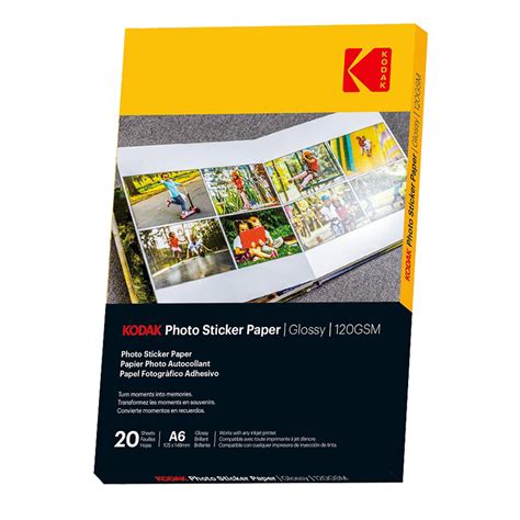 Sticker Paper Kodak 120gsm 10x15cm - 20 sheets - Kodak official web