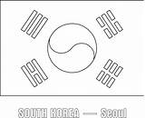 Korea Flag Korean South Coloring Flags Pages Visit Kids Sketch  sketch template
