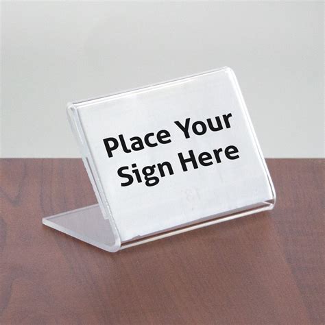 Acrylic Slanted Sign Holder - 3 1/2 in. W x 2 in. H | Specialty Store Services