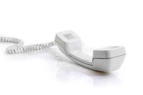 Handset of Modern Landline Telephone at Selective Focus Stock Photo ...