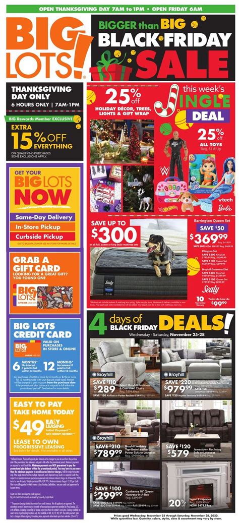 Big Lots Black Friday Sale 2020 Ad Circular - 11/25 - 11/28/2020 | Rabato