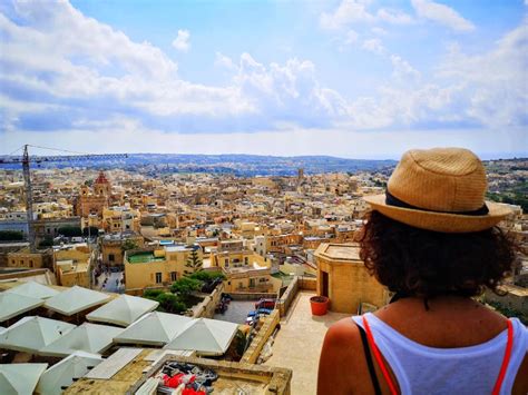 Tourist Admires the City of Rabat in Gozo Stock Photo - Image of woman, victoria: 161370610