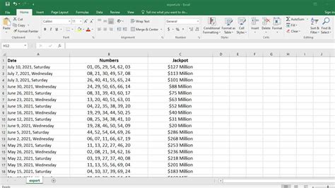 Powerball lottery winning numbers history excel spreadsheet download